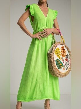 Maxi Sundress with Flutter Sleeves